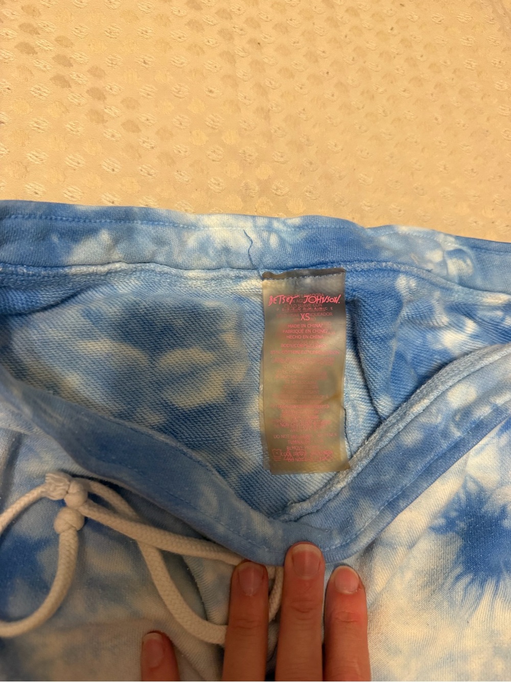 Betsey Johnson Blue & White Tie-Dye Kids Sweatpants